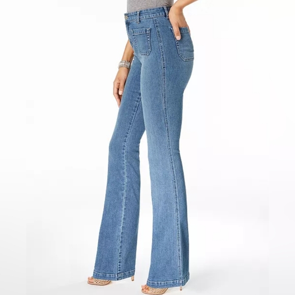 Style & Co High Rise Patch-Pocket Flared Jeans Blue Size 6 - Picture 7 of 12